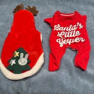 Puppy Christmas jacket and pajamas
